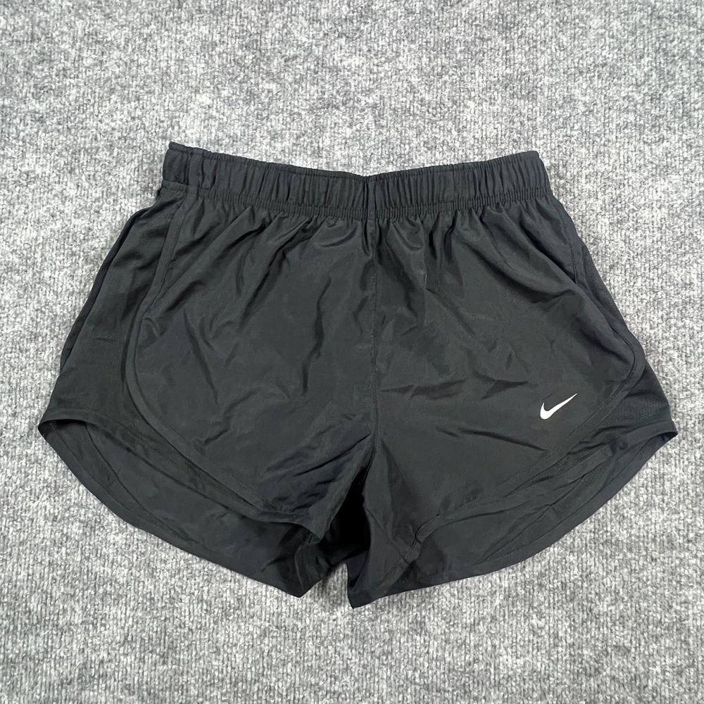 Nike Tempo Dri Fit Athletic Shorts Womens S Black Brief Lined Mid Rise Running